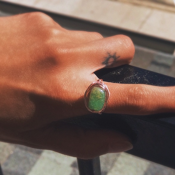 Natural Gemstone Wire Wrapped Rings - Picture 2 of 5